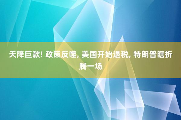 天降巨款! 政策反噬, 美国开始退税, 特朗普瞎折腾一场