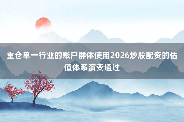 重仓单一行业的账户群体使用2026炒股配资的估值体系演变通过
