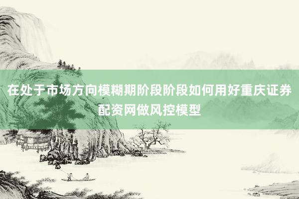 在处于市场方向模糊期阶段阶段如何用好重庆证券配资网做风控模型