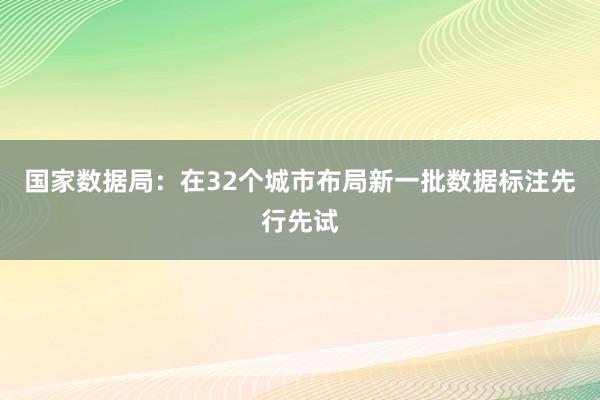 国家数据局：在32个城市布局新一批数据标注先行先试