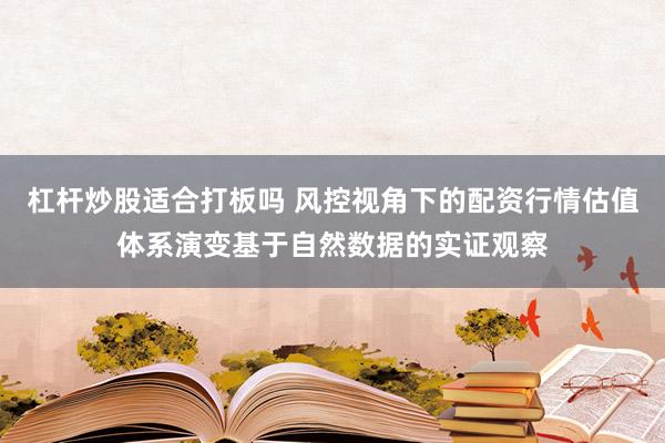 杠杆炒股适合打板吗 风控视角下的配资行情估值体系演变基于自然数据的实证观察