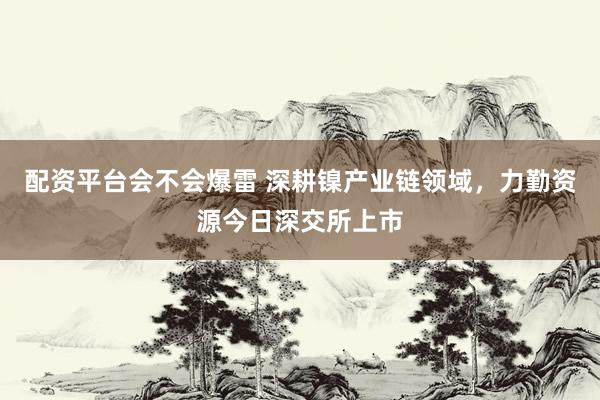 配资平台会不会爆雷 深耕镍产业链领域，力勤资源今日深交所上市