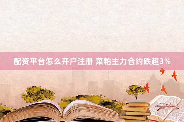 配资平台怎么开户注册 菜粕主力合约跌超3%